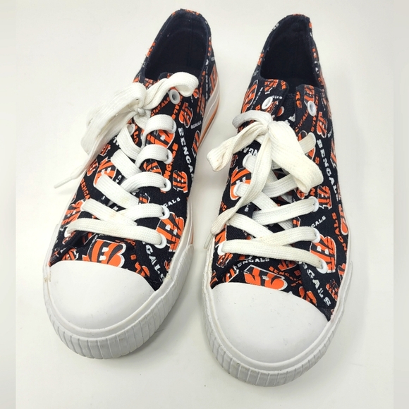 Cincinnati Bengals Sneakers by Foco Canvas Women's Shoes Size 10 - Picture 1 of 7